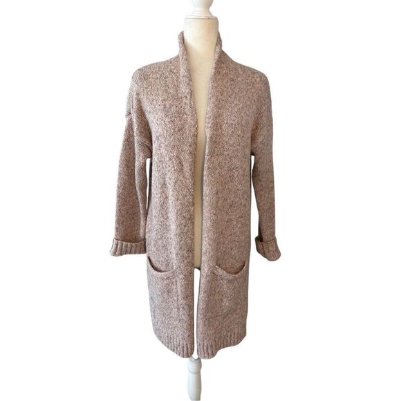 Abercrombie & Fitch mauve cotton blend knit open front cardigan- M - Picture 1 of 8